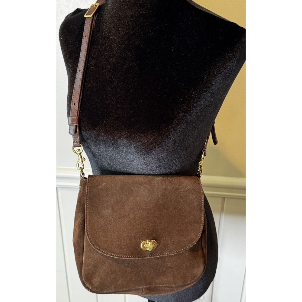 Clare V Turnlock Louis Suede Saddle Bag Shoulder or Crossbody Equestrian Hobo